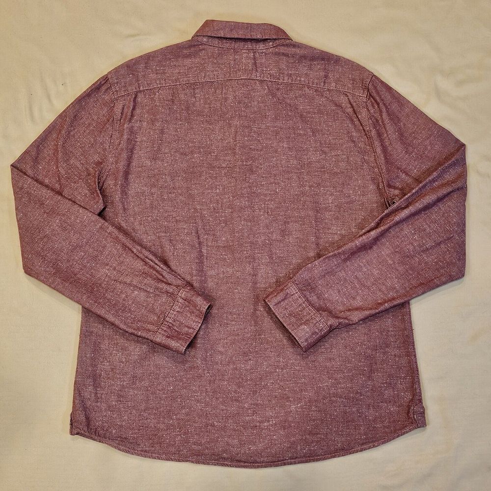 BELLFIELD Shirt British Outerwear Long Sleeve‎ Button Up Cotton Red Mens Large - Picture 9 of 9